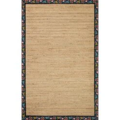 Rifle Paper Co. X Loloi Costa Natural / Black 2'-0" X 5'-0" Accent Rug
