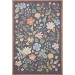 Rifle Paper Co. X Loloi Cotswolds Black 2'-6" X 7'-6" Runner Rug