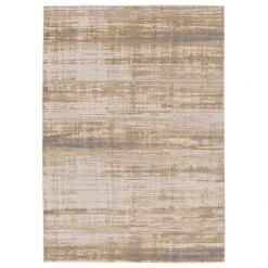 Dominion Abstract Gold/ Cream Area Rug (6'7"X9'6")