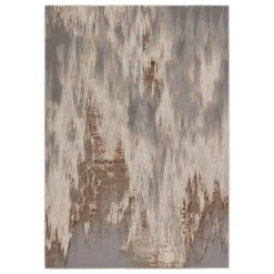 Achilles Abstract Taupe/ Gray Runner Rug (2'2"X8')