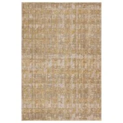Zyphira Geometric Gold/ Taupe Area Rug (6'7"X9'6")