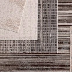 Zylon Striped Gray/Cream Area Rug (6'7"X9'6") -France and So Furniture CTY29 6 ea6c620b 2304 4b3d 98f5 263b594898dc