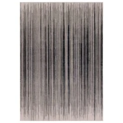 Zylon Striped Gray/Cream Area Rug (6'7"X9'6")