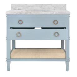 Cutler Bath Vanity In Matte Light Blue Lacquer -France and So Furniture CUTLER LB OPEN 03913.1727975846