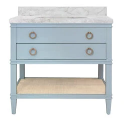 Cutler Bath Vanity In Matte Light Blue Lacquer