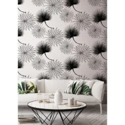 Cabbage Palm Wallpaper -France and So Furniture CabbagePalm White