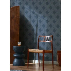 Lattice Weave Wallpaper -France and So Furniture ChairwithLight LatticeWeave Navy