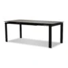 Casper Extension Dining Table Concrete Grey Ceramic Top, Black Powder Coated Steel Base