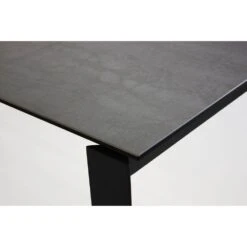 Casper Extension Dining Table Concrete Grey Ceramic Top, Black Powder Coated Steel Base -France and So Furniture DTA CASP GREY PCBLA 3