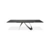 Signature 110" Double Extension Dining Table Safari Black Ceramic Top, Black Powder Coated Steel Base
