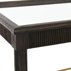 Dublin - Classic Bar Cart With Fluted Detail In Espresso Oak -France and So Furniture DUBLIN 20ES DETAIL 201