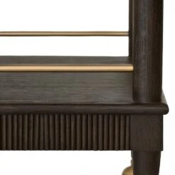 Dublin - Classic Bar Cart With Fluted Detail In Espresso Oak -France and So Furniture DUBLIN 20ES DETAIL 202