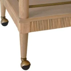 Dublin - Classic Bar Cart With Fluted Detail In Natural Oak -France and So Furniture DUBLIN 20NO DETAIL 202