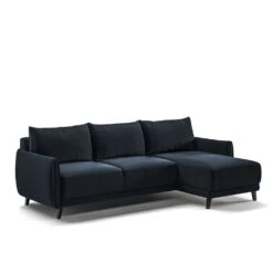 Dolphin Full XL Sleeper With Reversible Chaise - Glamour Fabric -France and So Furniture DolphinEDSectionalLoveseatChaiseGlamour13 133 12Black b0547994 af1b 4d48 b02a 76a2a11df14b