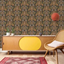 Dragon Flower Wallpaper 11 Dragon Flower Wallpaper -France and So Furniture DragonFlower BurntSienna MockUp