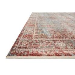 Magnolia Home By Joanna Gaines X Loloi Elise Sky / Red 5'-3" X 7'-9" Area Rug -France and So Furniture ELISELI 04SCRE 18 cdf5d332 29d1 486d a7b2 e523f707e6e8