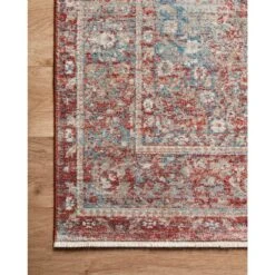 Magnolia Home By Joanna Gaines X Loloi Elise Sky / Red 5'-3" X 7'-9" Area Rug -France and So Furniture ELISELI 04SCRE 25 9ad5088f 20e8 43d8 916d 14343762ce1f