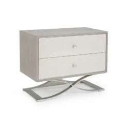 Lenosa Two-Drawer Nightstand - Grey