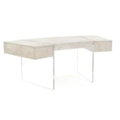 Loftus Side Drawer Curved Desk - White