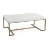 Rectangular Calcite Coffee Table - Brass