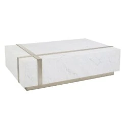 Logan Cocktail Table - White, Silver