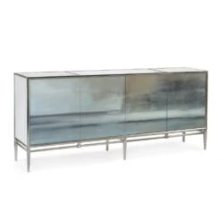 Ellsworth Slated Four-Door Credenza - Silver