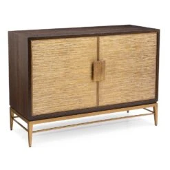 Walthall Two-Door Cabinet - Brown, Gold