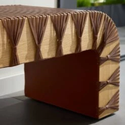 Roldan Waterfall Bench With Leather Straps -France and So Furniture FHI11.e3 9fb6b9a7 58ee 49af b070 746066b41463