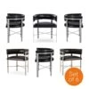 Kelly Hoppen Art Dining Chair - Black Leather - Set Of 6