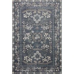 Rifle Paper Co. X Loloi Fiore Navy Grey 2'-7" X 8'-0" Runner Rug