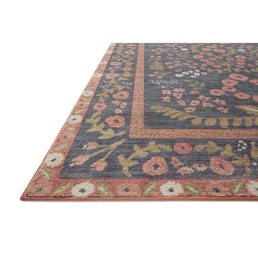 Rifle Paper Co. X Loloi Fiore Navy / Rust 7'-9" X 7'-9" Round Area Rug 4 Rifle Paper Co. X Loloi Fiore Navy / Rust 7'-9" X 7'-9" Round Area Rug - Image 4