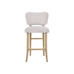 Charlotte Upholstered Counter Stool With Curved Back