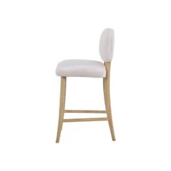 Charlotte Upholstered Counter Stool With Curved Back -France and So Furniture FL1188BGE 2