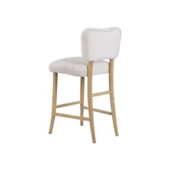 Charlotte Upholstered Counter Stool With Curved Back -France and So Furniture FL1188BGE 3