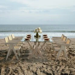 Jeanneret 86" Glass Dining Table -France and So Furniture FL1316GREY SYN FL1491BASE GREY L1copy