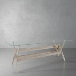 Jeanneret 86" Glass Dining Table -France and So Furniture FL1491BASE GREY