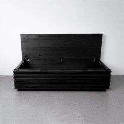 Jensen Slatted Teak Storage Bench -France and So Furniture FL1530BLK 4