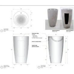 Alani Stone Pedestal Sink -France and So Furniture FL1605GREY 21f93483 249d 4cfe 8b48 88631a3707b7