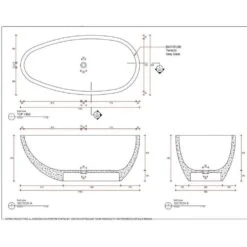 Terrazzo Stone Freestanding Bath Tub - Grey -France and So Furniture FL1701STONE