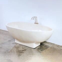 Terrazo Stone Bath Tub Freestanding - Natural -France and So Furniture FL1701WHT 3