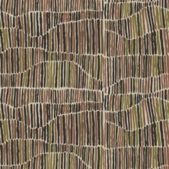 Jamaican Waves Wallpaper -France and So Furniture FM23 JamaicaWaves OliveCocoa