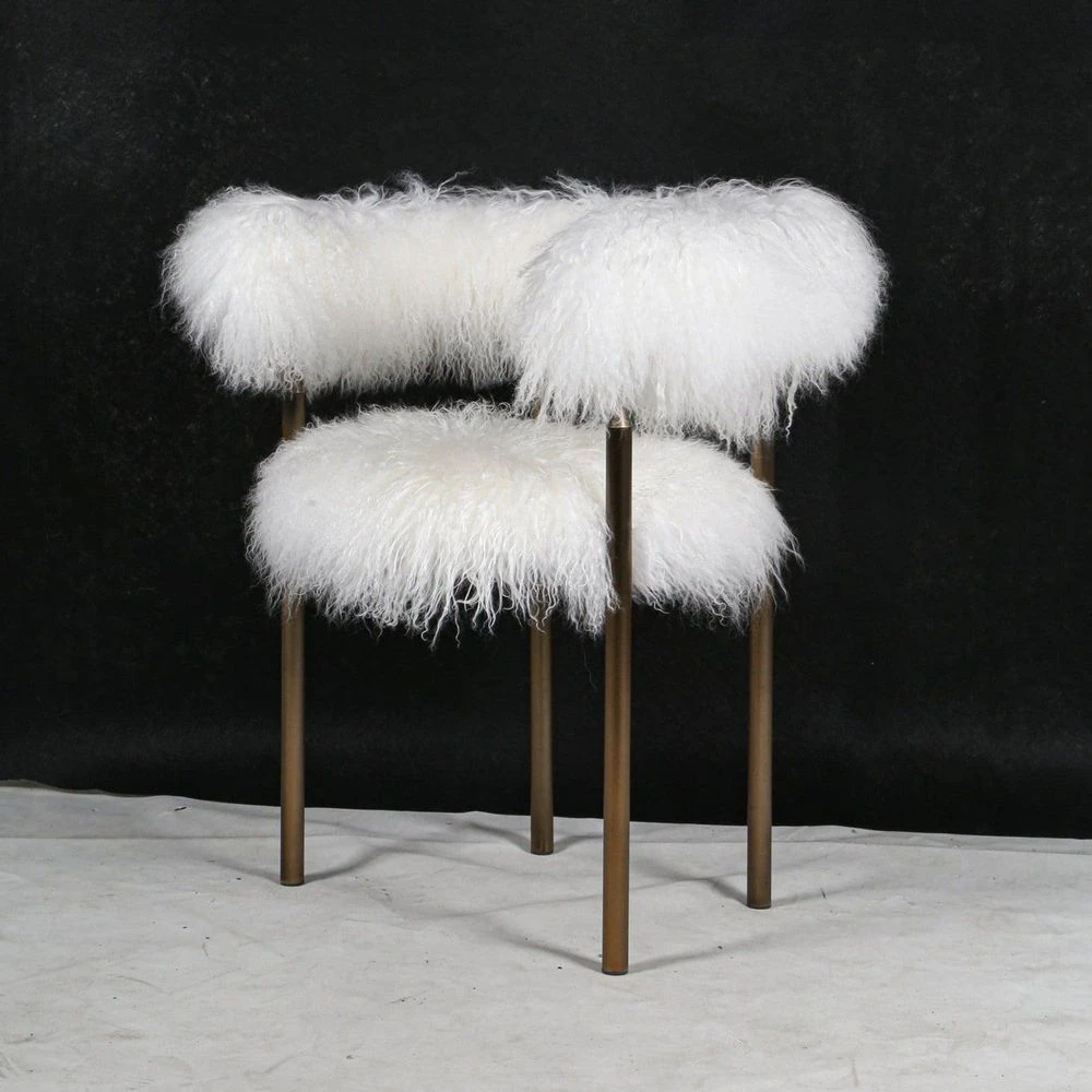 Lunde Mongolian Sheepskin Arm Chair 2 Lunde Mongolian Sheepskin Arm Chair - Image 2