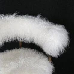 Lunde Mongolian Sheepskin Arm Chair 9 Lunde Mongolian Sheepskin Arm Chair -France and So Furniture FMC066WHT 4
