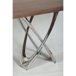 Balloon X Dining Table With Walnut Top -France and So Furniture FMT046CHR 5