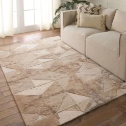 Vesper Handmade Geometric Taupe/ Cream Area Rug (8'X10') -France and So Furniture FRG06 4 5a0841c7 2ae7 49dc 8bed c13adfd0105c