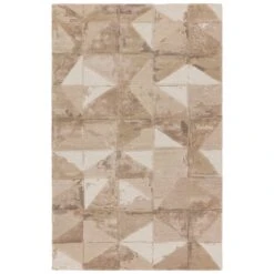 Vesper Handmade Geometric Taupe/ Cream Area Rug (8'X10')