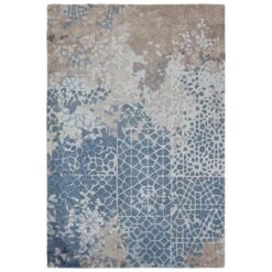 Renley Handmade Abstract Blue/Gray Area Rug (6'X9')