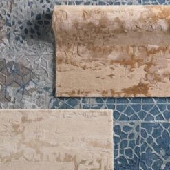 Renley Handmade Abstract Blue/Gray Area Rug (6'X9') -France and So Furniture FRG11 5