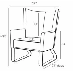 Avina Wingback Chair - Blue -France and So Furniture FRI09.l1 fbda1975 ddaf 4ca1 8f68 ce7b13dd9c5e