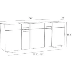 Charbonneau Credenza - Black -France and So Furniture FZS12.l1 4107c1ef d5b9 4039 803d 81a15e45e0d1